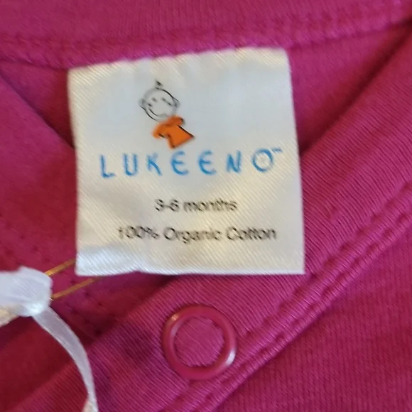 ORGANIC COTTON BABY BODY SUIT SZE 3-6 M IN BERRY - Picture 3 of 9